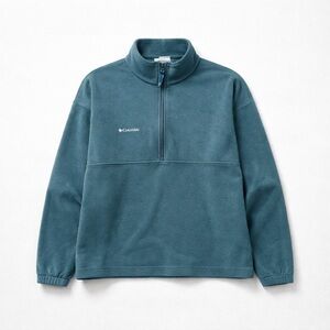 Columbia Mens Fleece Shirt  Long Sleeve Pullover 1/4 Zip Green Size XXL